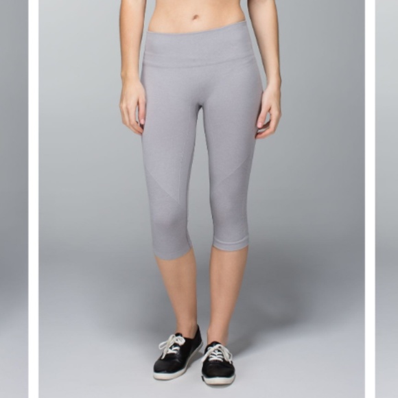lululemon athletica Pants - Lululemon Heathered Grey In the Flow Crop II